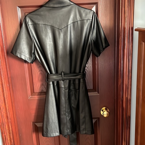 Olivaceous faux leather dress or jacket (D) - Picture 5 of 7